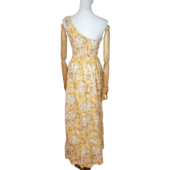 Anthropologie Charlie Holiday Pamela Yellow Floral Linen Maxi Sundress Vacation - Picture 8 of 8